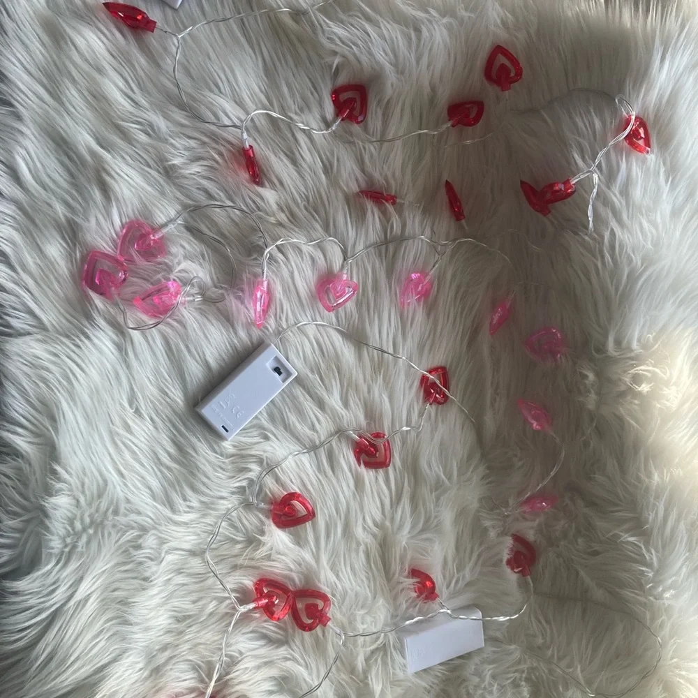 Hobby Lobby Heart String Lights in Red and Pink